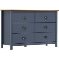 Kendal Wooden Chest Of 6 Drawers In Grey And Brown