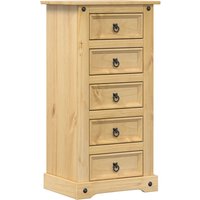 Croydon Wooden Bedside Cabinet With 5 Drawers In Brown