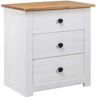 Bury Wooden Bedside Cabinet With 3 Drawers In White And Brown