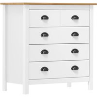 Kendal Wooden Chest Of 5 Drawers In White And Brown