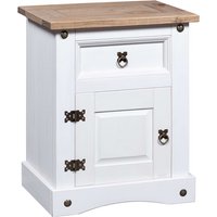 Croydon Wooden Bedside Cabinet With In White And Brown