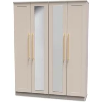 Welcome Haworth 4 Door Tall Mirrored Wardrobe Assembled