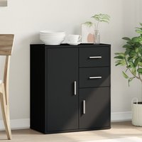 Exeter Wooden Sideboard With 2 Doors 2 Drawers In Black