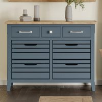 Sanford Wooden Chest Of 7 Drawers In Blue And Oak