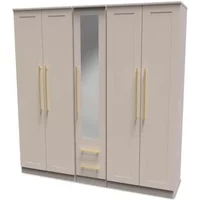 Welcome Haworth 5 Door 2 Drawer Tall Mirrored Wardrobe Assembled