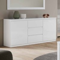 Regal High Gloss Sideboard With 2 Doors 3 Drawers In White