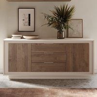 Skokie Wooden Sideboard 2 Doors 3 Drawers In Cashmere And Mercure