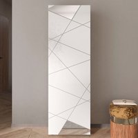 Victoria Mirrored High Gloss Coat Hanger Cabinet In White