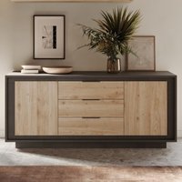 Skokie Wooden Sideboard 2 Doors 3 Drawers In Lava And Cadiz