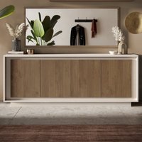 Skokie Wooden Sideboard With 4 Doors In Cashmere And Mercure