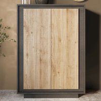 Skokie Wooden Highboard With 2 Doors In Lava And Cadiz