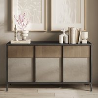 Edison Wooden Sideboard With 3 Doors In Lava Mercure Oak
