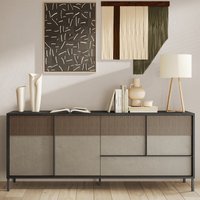Edison Wooden Sideboard With 4 Doors 1 Drawer In Lava Mercure Oak