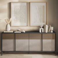 Edison Wooden Sideboard With 4 Doors In Lava Mercure Oak