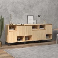 Coimbra Wooden Sideboard With 6 Doors In Sonoma Oak