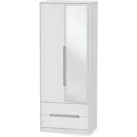 Welcome Monaco 2 Door 2 Drawer Tall Mirrored Double Wardrobe Assembled