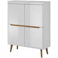 Newry High Gloss Sideboard With 2 Doors 6 Shelves In White