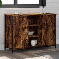 Lecco Wooden Sideboard With 2 Doors 2 Shelves In Smoked Oak