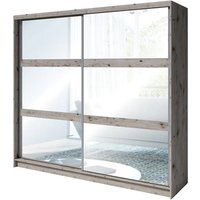 Terni Mirrored Wardrobe With 2 Sliding Doors In Wellington Oak