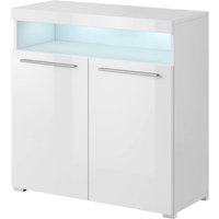 Izola High Gloss Sideboard With 2 Doors In White And LED