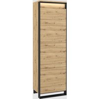 Qesso Storage Cabinet Tall 1 Door In Artisan Oak With LED