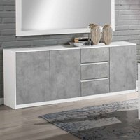 Sion Sideboard 3 Doors 3 Drawers In White And Concrete Effect
