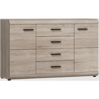 Lecco Wooden Sideboard With 2 Doors 4 Drawers In Sonoma Oak