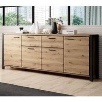 Aliso Wooden Sideboard With 4 Doors 2 Drawers In Taurus Oak