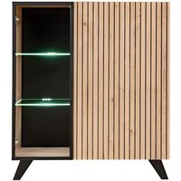 Lagos Wooden Sideboard With 2 Doors In Hickory Oak And LED