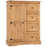 Seconique Corona Pine 1 Door 4 Drawer Childrens Wardrobe