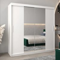 Tavira I Mirrored Wardrobe 2 Sliding Doors 200cm In White