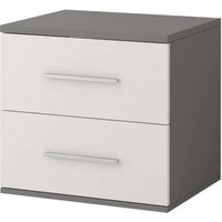 Oxnard Wooden Bedside Cabinet With 2 Drawers In Matt Grey
