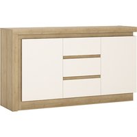 Lyco Gloss Sideboard With 2 Doors 3 Drawers In Oak White And LED