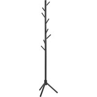 Flagstaff Solid Wood Coat Stand With 8 Hooks In Black