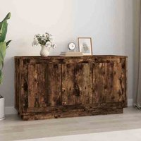 Elkin Wooden Sideboard With 3 Doors In Smoked Oak