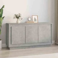 Elkin Wooden Sideboard With 3 Doors In Concrete Grey