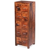 Archers Santa Clara 10 Drawer Acacia Wooden Storage Unit Assembled