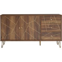 Flora Wooden Sideboard 2 Doors 3 Drawers In Veneering Effect