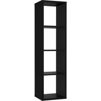 Mabon Wooden Bookcase With 3 Shelves In Matt Black