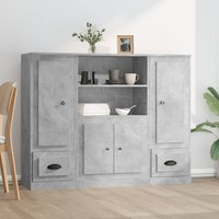 Vance Wooden Highboard With 4 Doors 2 Drawers In Concrete Effect