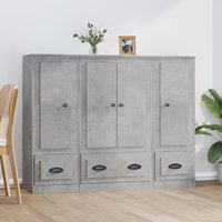 Vance Wooden Highboard With 4 Doors 3 Drawers In Concrete Effect