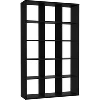 Mabon Wooden Bookcase With 15 Open Cubes In Matt Black