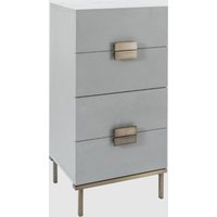 Lucy Tall Wooden Chest Of 4 Drawers In Grey Oak