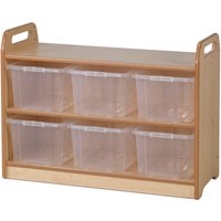 Millhouse Early Years Wooden Tall Storage Unit with Display and Mirror Back