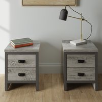 Balcombe Grey Wooden Bedside Cabinets In Pair