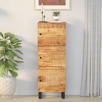 Beril Mango Solid Wood Highboard With 3 Doors In Light Brown