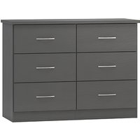 Mack Wooden Chest Of 6 Drawers In Grey