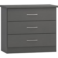 Mack Wooden Chest Of 3 Drawers In Grey