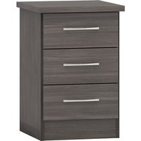 Mack Wooden Bedside Cabinet With 3 Drawers In Black
