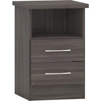 Mack Wooden Bedside Cabinet With 2 Drawers In Black